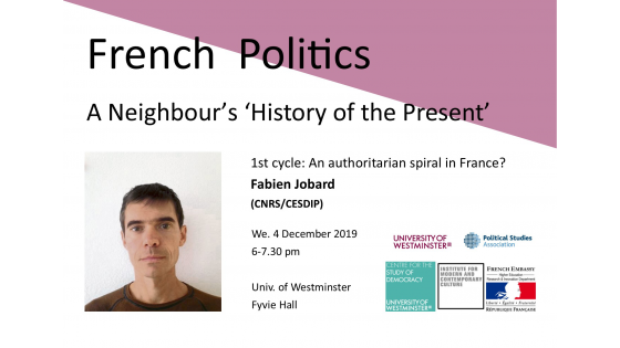 Seminar series “French Politics: A Neighbour’s ‘History of the Present’” invites Fabien Jobard