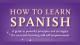 How to learn Spanish wording in purple background