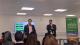 Dr Hassan Morad (left) and Mr James Catt (right), co-founders of Imphatec present to the audience