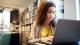 A female student working on a laptop