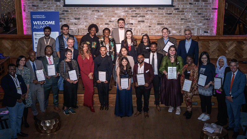 Alumni Awards celebration event group photo