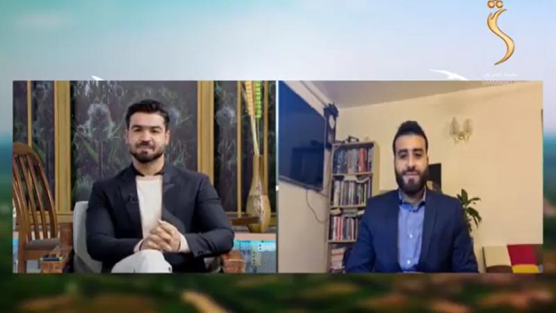 Screenshot of Ayaz Safi being interviewed on Shamshad TV Afghanistan