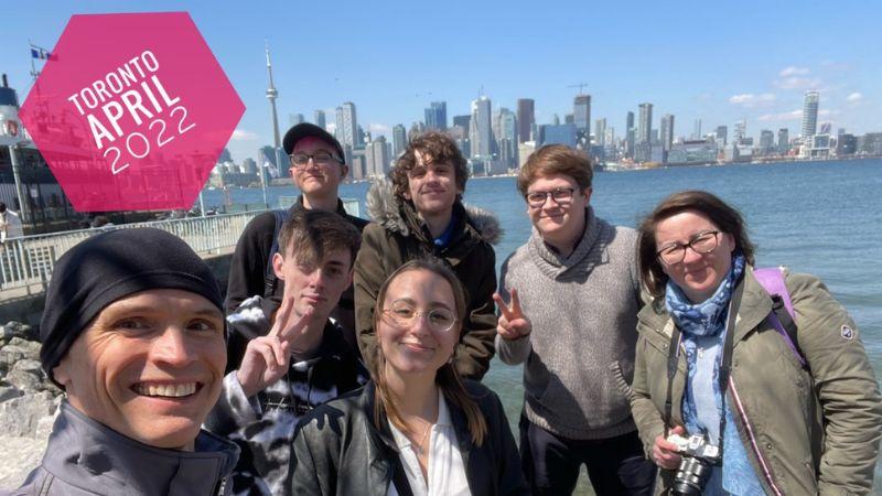Students on the field trip to Canada