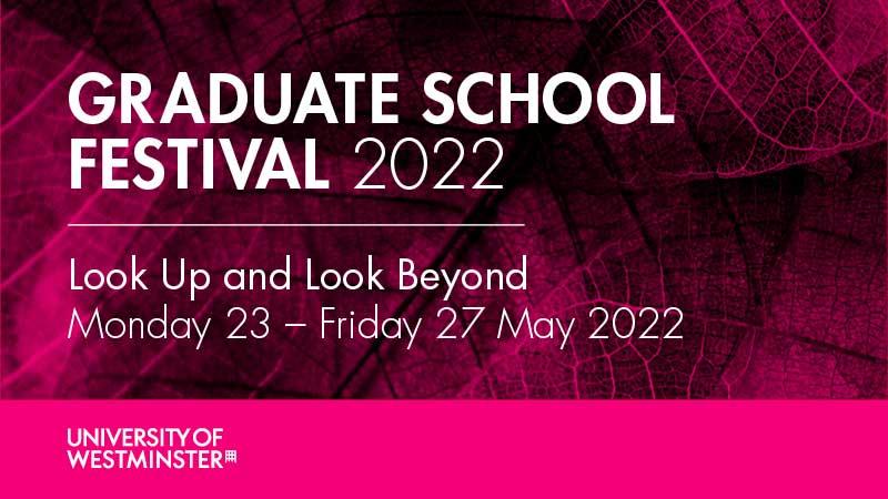 Graduate School Festival flyer with purple background