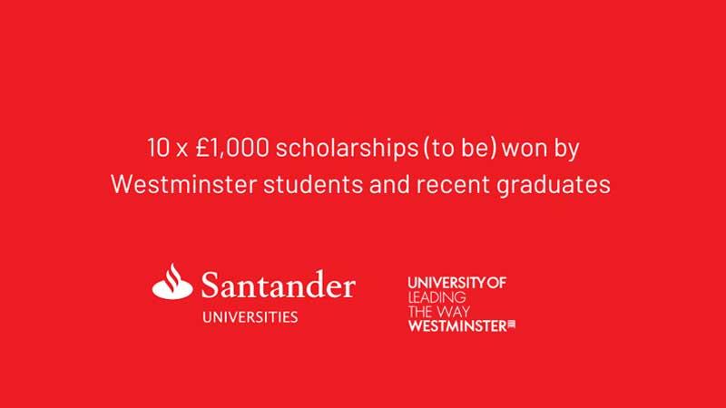 Santander Universities Brighter Futures Grants flyer with red background and logos