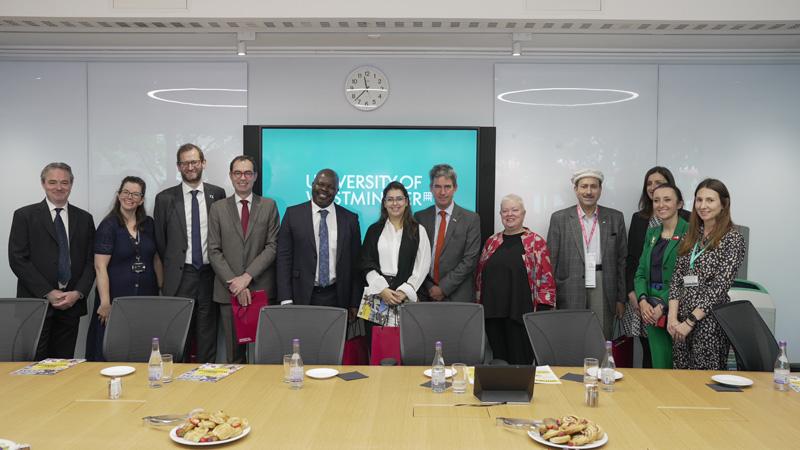 Group photo of International Ministerial delegation at University of Westminster