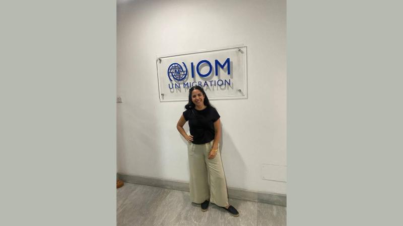 Benedetta Romaneli at the IOM Mission in Dhaka, Bangladesh.