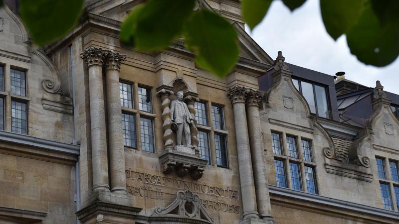 The statue of Cecil Rhodes in Oxford