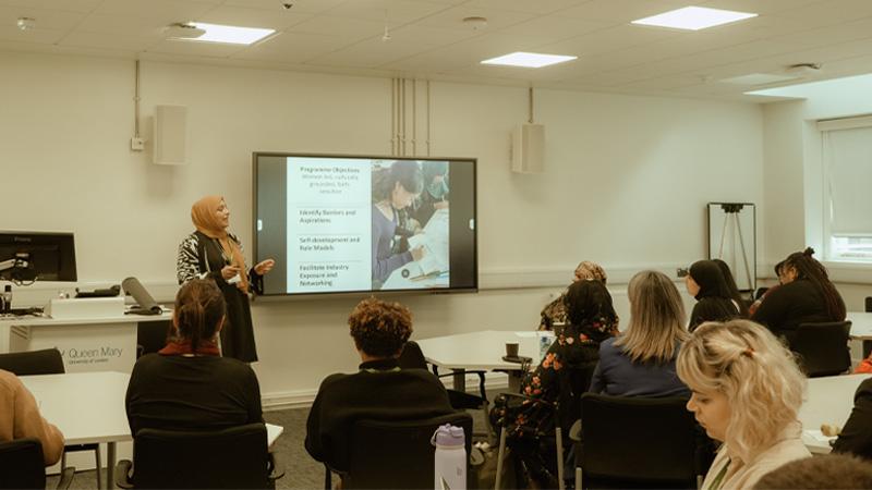 Westminster colleague delivering a presentation on the Elevating Futures programme