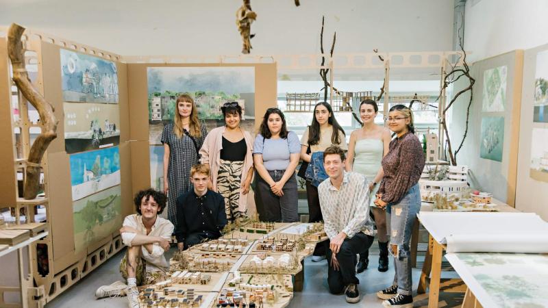 Picture of students posing for a group photo at the launch of OPEN 2022.